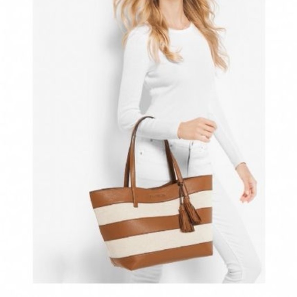 Michael Michael Kors Bags Michael Michael Kors 3h6guot3c Striped Canvas Bag Poshmark